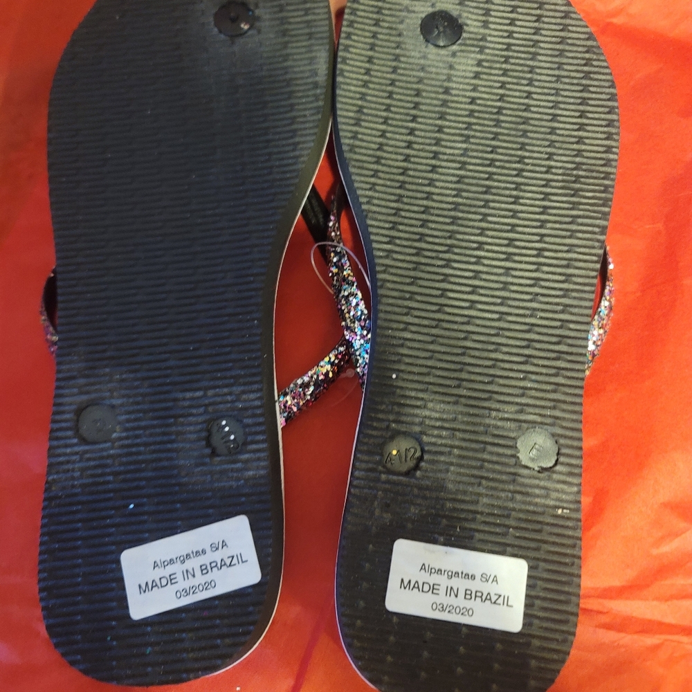 Havaianas Women's Blue Carnival Flip-Flop: Glitter: NWT: SZ 11/12 - Picture 4 of 4